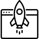Rocket icon symbolizing high-converting landing page