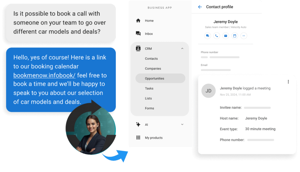 24/7 AI lead generation chat tool gathering visitor information