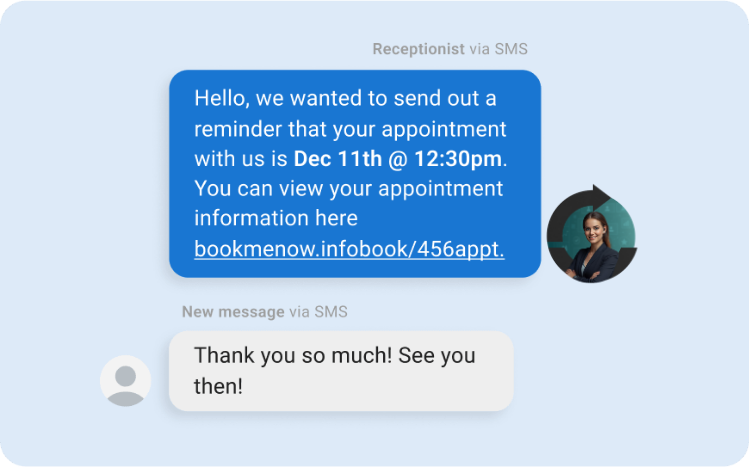 Meeting booking interface visual showing scheduled appointments
